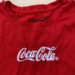 Red coca-cola shirt with ribbon detail